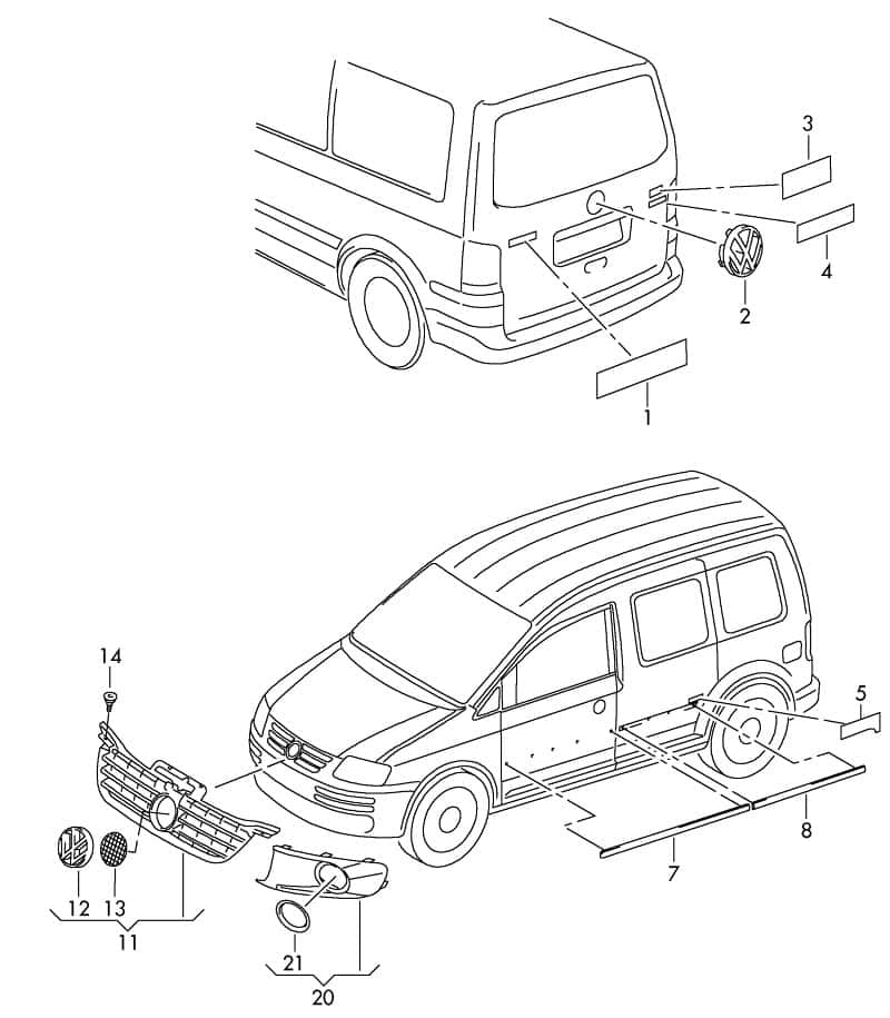 Dijelovi Caddy Cady NOVO od 2004+